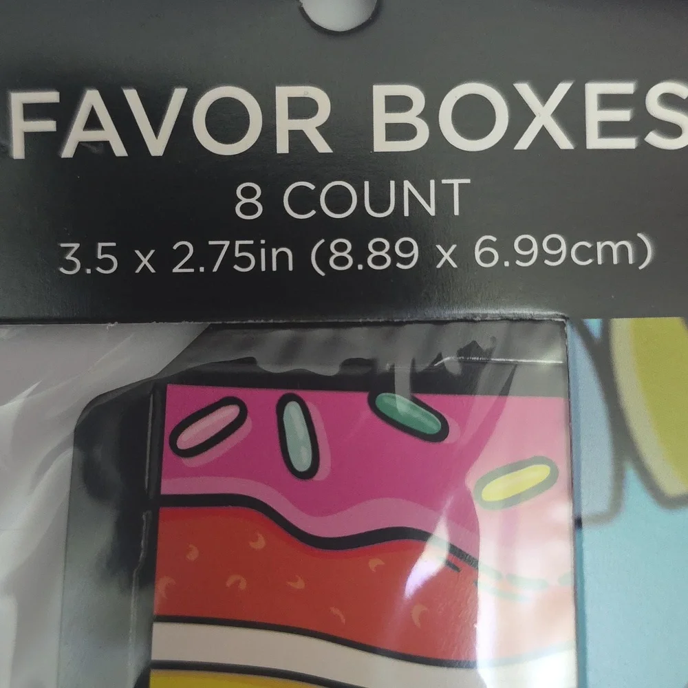 Pink Sprinkle Cake Slice Favor Boxes - Party Supplies